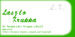 laszlo kruppa business card