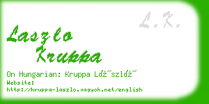 laszlo kruppa business card